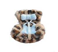 Jotekonoby Asiento de peluche de leopardo con ventilación de aire de 18 cm, asiento de acondicionamiento de personajes para cinturón, compatible con rejillas de ventilación de seguridad de coche