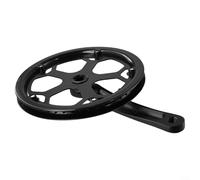 Jotekonoby Bielas de bicicleta de una sola velocidad de 170 mm, brazos de manivela cónicos cuadrados con protector de cadena, bicicleta MTB Fixie compatible con 48T 52T 40T, componentes negros (48T)