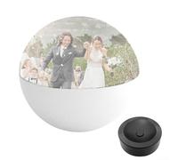 Jotekonoby Bola de video personalizada con iluminación LED, pantalla de memoria digital WIFI de 7 cm, esfera decorativa para bodas, aniversarios, cumpleaños (blanco)