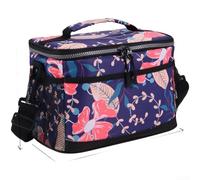Jotekonoby Bolsa de almuerzo aislada con estampado floral, portátil, plegable, para mujer, con acabado de tela Oxford desmontable y resistente (A)