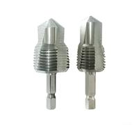 Jotekonoby Broca de rosca 3 en 1 para tubos PPR - Herramienta de roscado, perforación y expansión compatible con reparación hexagonal de tuberías de agua de 4 puntos y 6 puntos - 20 mm + 25 mm