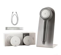 Jotekonoby Cabezal de ducha multifunción con alta presión y modos de pulverización suave, agua de masaje 3D, panel extraíble para obstrucción, tecnología de ahorro de agua para baño (C)