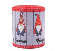 Jotekonoby Cinta de Navidad de lino de imitación de 5 yardas, cinta decorativa para manualidades, boda rústica, decoración de vacaciones, cinta reutilizable con borde de alambre para floristería (1)