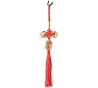 Jotekonoby Colgante de latón con nudo de riqueza de Feng Shui, adorno colgante de nudo chino para puerta o pared, decoración del hogar, rojo, decoración del hogar de prosperidad (B)