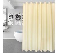 Jotekonoby Cortina de ducha impermeable para baño, forro de PEVA resistente a la humedad con ojales de metal, 180 x 180 cm, plegable (amarillo beige)
