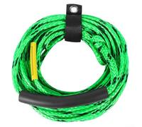 Jotekonoby Cuerda de remolque marina profesional de 60 pies 3K con mango flotante para deportes acuáticos, línea de tubo remolcable para wakeboard, tabla de surf, 3 conductores (verde negro)