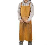 Jotekonoby Delantal impermeable para trabajos de cocina industrial, delantal de PVC resistente al aceite con correa ajustable para el cuello, fácil de limpiar para garaje, pesca, jardinería (amarillo)