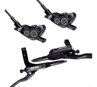 Jotekonoby Freno de disco hidráulico de cuatro pistones, kit de freno delantero trasero, juego de frenos de bicicleta de montaña, sistema de freno de aceite MTB, frenos de ciclismo cuesta abajo (negro