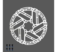 Jotekonoby Freno para bicicleta de montaña, disco de acero inoxidable de 6 pernos, tamaños de 140 mm y 160 mm, compatible con Campagnolo, plateado y col (1 x 140 mm)