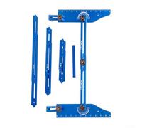 Jotekonoby Herramienta de plantilla ajustable de aleación de aluminio para escalera y longitud de la banda de rodadura con marcas de regla, plantilla de bricolaje para escaleras de 8 a 56 pulgadas