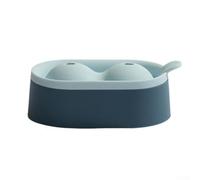 Jotekonoby Hielo de doble bola para bandeja de cubos con embudo, máquina grande de bolas de hielo redondas para whisky y cócteles, hielo de silicona flexible, fácil liberación, reutilizable, (azul)