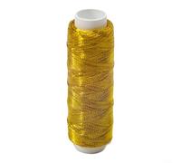 Jotekonoby Hilo de coser dorado plateado de 200 metros, hilo de coser, hilo de bordado portátil, para bordar, tejer, varios proyectos hechos a mano (1 hilo dorado)