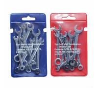 Jotekonoby Juego de 10 mini llaves para mantenimiento multiusos, herramientas manuales compactas y portátiles (azul métrico)