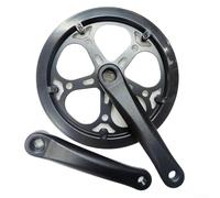 Jotekonoby Juego de bielas de plato individual para pedalier cuadrado cónico, juego de brazo de manivela de bicicleta 48T/52T con protector de cadena, brazos de manivela de 170 mm compatibles con (48T