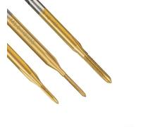 Jotekonoby Juego de grifos de rosca de flauta recta con revestimiento de acero alto para roscado de tornillo métrico M1-M1.8, kit de brocas de grifo recubiertas HSS de 6 piezas (M1.8)