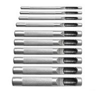 Jotekonoby Juego de perforadoras de cuero de 1 a 10 mm, 10 piezas de herramientas de perforación huecas para manualidades de cuero, juntas, plástico, goma, vinilo, acero 45# tratado térmicamente con