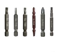 Jotekonoby Kit de 6 puntas de destornillador magnéticas, cabeza hexagonal plana de acero tratado térmicamente para instalación de equipos mecánicos, proyectos de bricolaje, varias aplicaciones