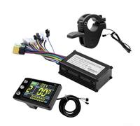 Jotekonoby Kit de controlador sin escobillas de motor eléctrico 24V/36V/48V 250W con pantalla LCD y acelerador de pulgar para bicicleta eléctrica, compatible con manillares de 22,2 mm, 15 A
