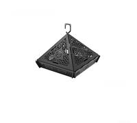 Jotekonoby Pantalla piramidal con gancho, pantalla de linterna de camping para ambiente al aire libre, caja de luz colgante de acero inoxidable, decorativa, portátil (relieve)