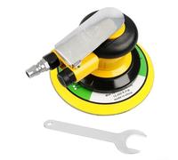 Jotekonoby Pulidora neumática para encerar, carpintería y remoción, 13500 rpm, interfaz roscada de 1/4 pulgadas, escape trasero, compatible con discos de esponja de papel de lija (amarillo) (A)
