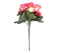 Jotekonoby Ramo de flores de pensamiento decorativo, 10 tallos, planta artificial realista para interiores, jardín, boda, fiesta, decoración del hogar, arreglo de 26 cm, rojo rosa (naranja)