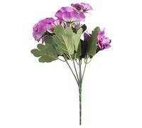 Jotekonoby Ramo de flores de pensamiento decorativo, 10 tallos, planta artificial realista para interiores, jardín, boda, fiesta, decoración del hogar, arreglo de 26 cm, rojo rosa (morado)