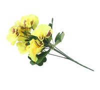 Jotekonoby Ramo de flores de pensamiento decorativo, 10 tallos, planta artificial realista, para jardín, boda, fiesta, decoración del hogar, arreglo de 26 cm, rojo rosa (amarillo)