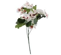 Jotekonoby Ramo de flores de pensamiento decorativo, 10 tallos, planta artificial realista, para jardín, boda, fiesta, decoración del hogar, arreglo de 26 cm, rojo rosa (blanco)