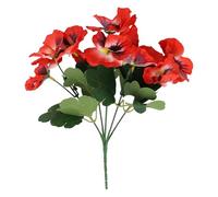 Jotekonoby Ramo de flores de pensamiento decorativo, 10 tallos, planta artificial realista, para jardín, boda, fiesta, decoración del hogar, arreglo de 26 cm, rojo rosa (rojo)