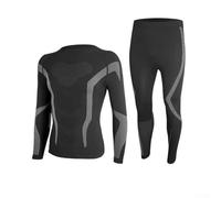 Jotekonoby Ropa interior térmica de esquí para hombre y mujer, de secado rápido, absorbe la humedad, manga larga, conjunto de camiseta e inferior para deportes de invierno con cálido, elástico (gris)