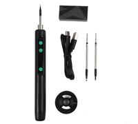 Jotekonoby Soldador inalámbrico con carga USB y control de temperatura LCD, kit de 3 puntas y accesorios para soldadura electrónica de precisión (negro)