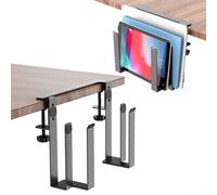 Jotekonoby Soporte de refrigeración para laptop, soporte de escritorio, portátil, ahorro de espacio, sin taladro, organizador de almacenamiento multifuncional (negro-2)