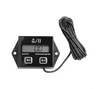 Jotekonoby Tacómetro digital para motocicleta, medidor de horas RPM con pantalla LCD, 7,4 x 4,7 x 2 cm, negro, compatible con coches, barcos y otros motores