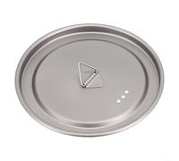 Jotekonoby Tapa de titanio para acampar, cubierta ligera a prueba de suciedad con asa, tapa de repuesto de 80/95/120 mm para vajilla al aire libre, gris (95 mm)