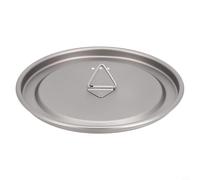 Jotekonoby Tapa de titanio para acampar, cubierta ligera a prueba de suciedad con asa, tapa de repuesto de 80/95/120 mm para vajilla al aire libre, gris (120 mm)
