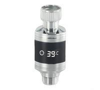 Jotekonoby Termómetro de agua digital LED para ducha con pantalla de alimentación para tuberías de agua de 1/2 pulgada y cabezales de ducha de mano, monitor de sensor de temperatura del baño doméstico