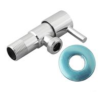 Jotekonoby Válvula de ángulo triangular de acero inoxidable 304 para entrada de agua y apagado, válvula de parada cromada montada en la pared para accesorios de baño, compatible con inodoro, lavabo y
