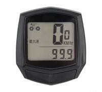 Jotekonoby Velocímetro odómetro con pantalla retroiluminada de 1.5 pulgadas, tacómetro digital con cable 14 funciones, IPX5 impermeable, compatible con la mayoría de bicicletas, color negro
