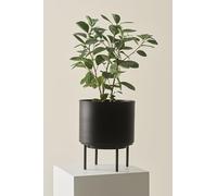 JOTEX Monique Macetero versátil de Hierro con pequeña Estructura para Interiores y Exteriores, Color Negro, 26 cm de Altura, 22 cm de diámetro
