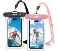 JOTO 2 Fundas Impermeables para Smartphone con certificación IPX8 para iPhone 17/16/15/14/13/12/11 Air Plus Pro MAX, Xiaomi Redmi Note 13/13 Pro 12 A3, Galaxy A15 A35 A25 A54 A55 -Negro Rosa