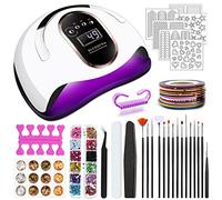 JOTOL 168W Lampara LED UV de Cuero para Uñas Gel con 4 Temporizadores, Sensor Inteligente, Portátil, Placa Base Extraíble, Secador de Uñas con Accesorios.