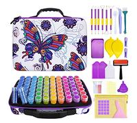 JOTOL Diamond Painting Kit Completo,Caja de Bordado de Diamantes,70 Ranuras para Contenedores de Almacenamiento de Pintura de Diamante,Portátil,para Diamantes,Joyas,Manicura de Uñas