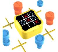 JOTOL Electrónico Tic TAC Toe Bolt,Juegos de Viaje Portátiles 5 en 1,Juego de Fiesta Familiar,Juegos para Niños para Educación y Crecimiento de la Memoria para Todas Las Edades(Amarillo)