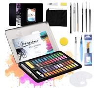 JOTOL Juego de Acuarelas Profesionales 48 Colores,Set De Pintura De Acuarela,Incluyendo Pincel y Pinceles de Agua,Paleta Acuarela,etc,para Principiantes y Profesionales