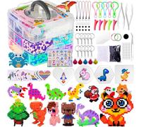 JOTOL Juego de Cuentas para Planchar,11500 Abalorios Fusibles(5mm),Beads Kit Completo con un Caja de Almacenamiento,Cuentas de Hierro Fusibles,DIY Manualidad con Papel de Planchado y Otros Accesorios