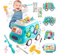 JOTOL Juguetes Niños 1 Año,Juguetes Montessori Coche con Xilófono,Juego de Pesca,Juego de Martillo,Juguetes Musicales Montessori,Juguetes Educativo Regalo para Niño Niña 1 2 3 Años