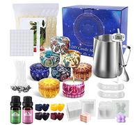 JOTOL Kit de Fabricación para Velas,Herramienta para Velas de Bricolaje con Descripción,Juego de Regalo de Bricolaje,Kit de Fabricación de Velas Incluye Tarro de vela,Crisol,Tintes