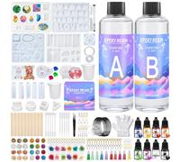 JOTOL Kit de Resina Epoxi,Kit Resina Epoxi Transparente,2 Partes 500ml 1: 1 Kit Resinas Epoxi,para Bricolaje,Artesanía,Hacer Colgante,Llavero,Joyas