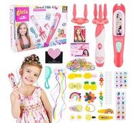 JOTOL Regalos Niñas 5 6 7 8 9 10 Años,Kit de Trenzado de Pelo para Niña,Hair Braider y Hair Bedazzler Kit,Accesorios para el Cabello Juguetes Niñas,Ideal para Crear Peinados Únicos