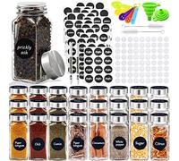 JOTOL Set de Botes para Especias de Cristal con Tapa, 24pcs, Tarros Pequeños incluye Pegatinas para Cocina